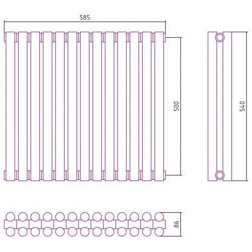 Отопительный радиатор Эстет-11 500х585 13 секций