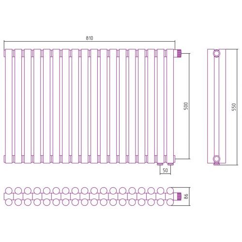 Отопительный радиатор Эстет-11 EU50 500х810 18 секций