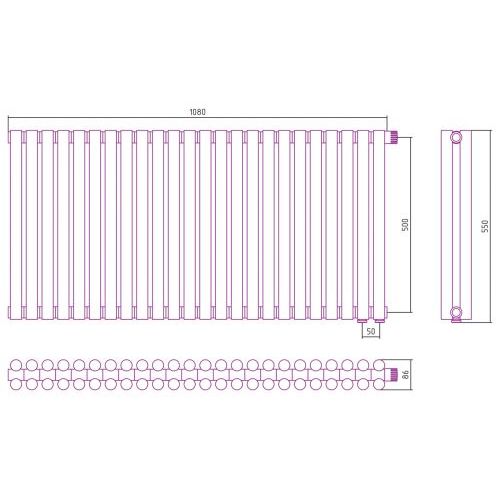 Отопительный радиатор Эстет-11 EU50 500х1080 24 секции