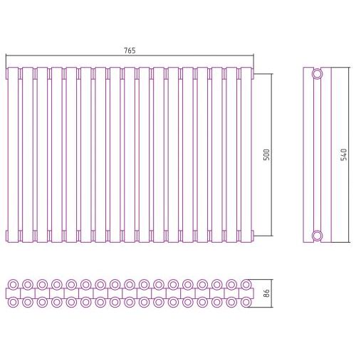 Отопительный радиатор Эстет-00 500х765 17 секций