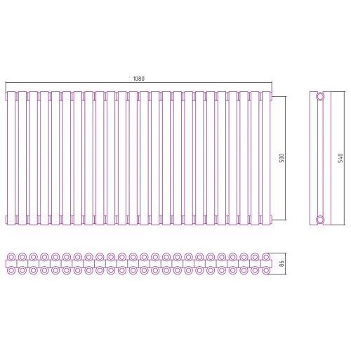 Отопительный радиатор Эстет-00 500х1080 24 секции
