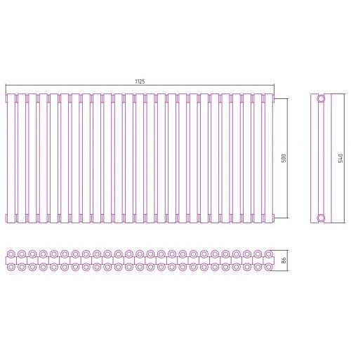 Отопительный радиатор Эстет-00 500х1125 25 секций