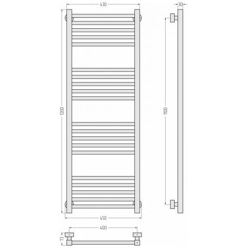 Полотенцесушитель водяной Модус PRO 1200х400