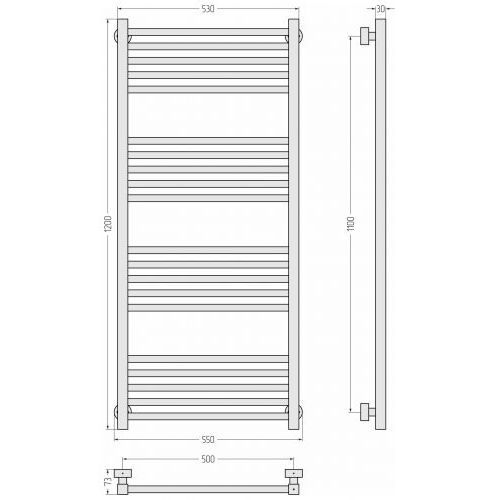 Полотенцесушитель водяной Модус PRO 1200х500