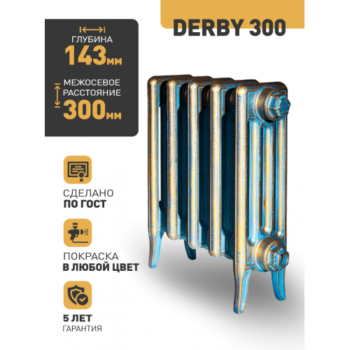 Чугунный ретро-радиатор РАДИМАКС DERBY 300 1 секция