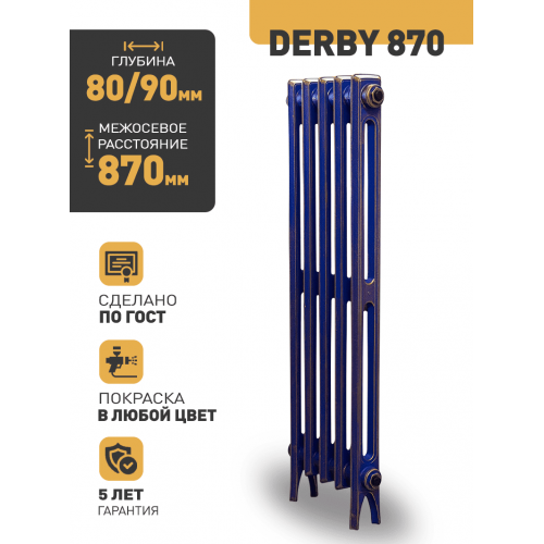 Чугунный ретро-радиатор РАДИМАКС DERBY 870 1 секция
