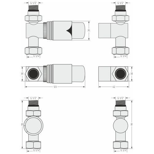 Терморегулятор автоматический   прямой (G 1/2 НР х G 3/4 НГ)