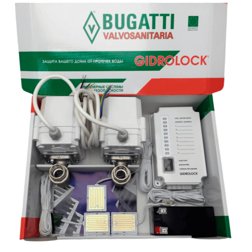 Система защиты от протечек воды Gidrolock Квартира - 2  PROFESSIONAL  - BUGATTI