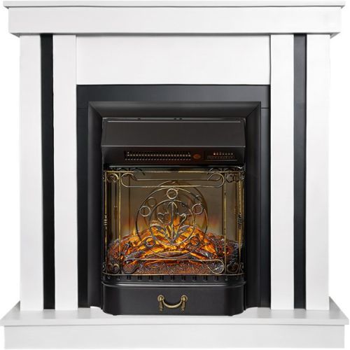 Каминокомплект Cosmo (Разборный) - Белый с черным с очагом Majestic FX M Black RC