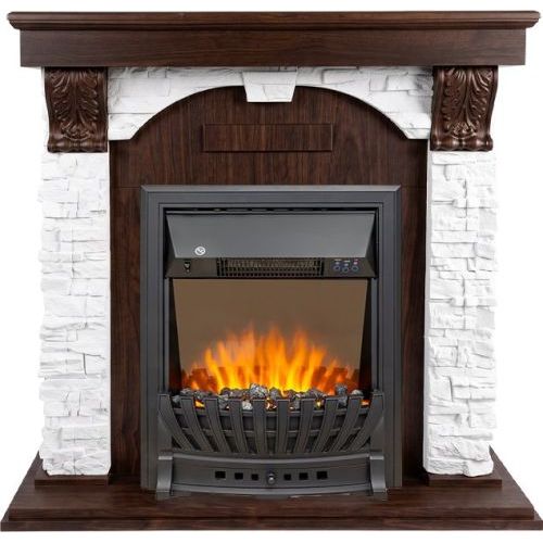 Каминокомплект Dublin STD SFT (Разборный) - Мореный дуб / Сланец с очагом Aspen Black