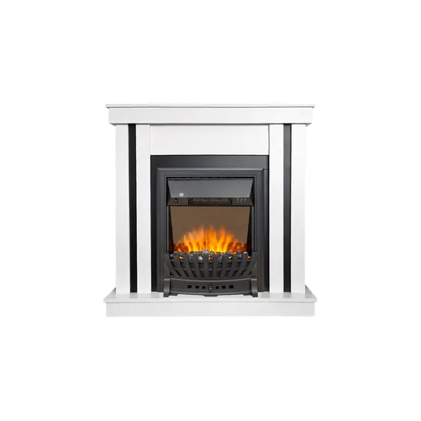 Каминокомплект Cosmo (Разборный) - Белый с черным с очагом Aspen Black