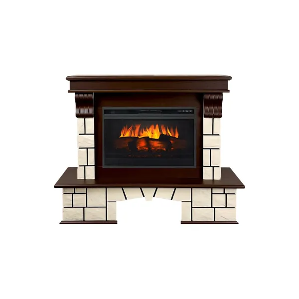 Каминокомплект Porto 26 (Разборный) - Темный дуб с очагом Vision 26 EF LED 3D FX