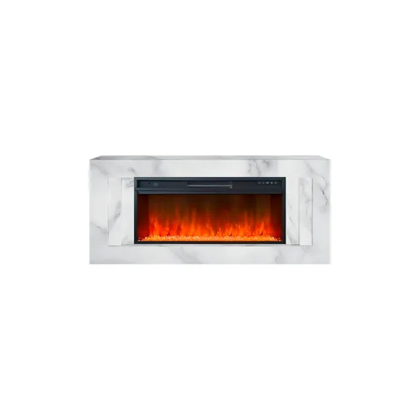 Каминокомплект Line 42 SFT White Marble (Разборный) - Белый мрамор с очагом Vision 42 LED