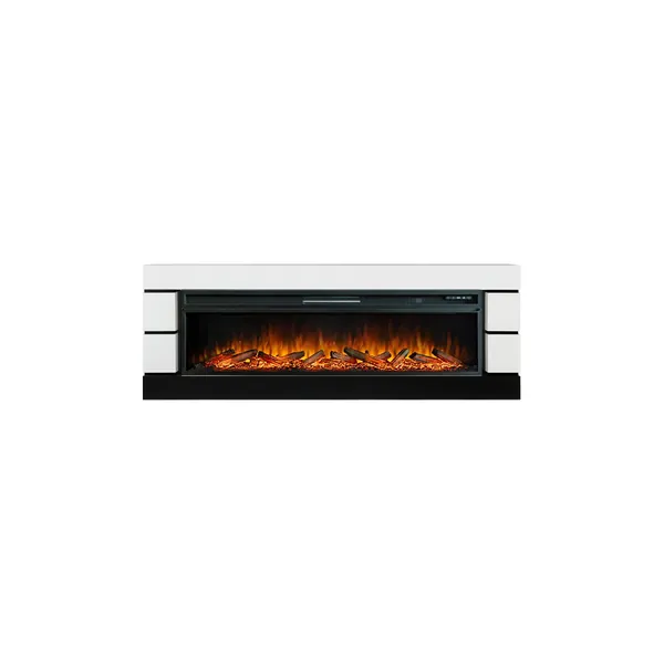 Каминокомплект Modern - Белый с черным с очагом Vision 60 LOG LED