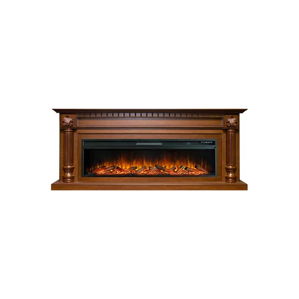 Каминокомплект Edinburg 60 - Орех с очагом Vision 60 LOG LED