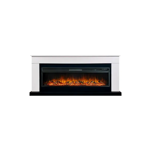 Каминокомплект Bergen 60 (Разборный) - Белый с черным с очагом Vision 60 LOG LED_