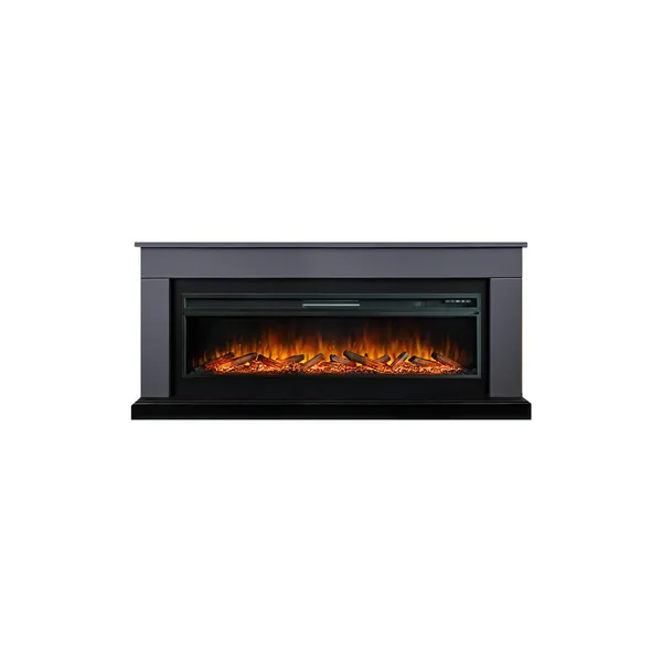 Каминокомплект Bergen 60 SFT (Разборный) - Серый графит с очагом Vision 60 LOG LED_