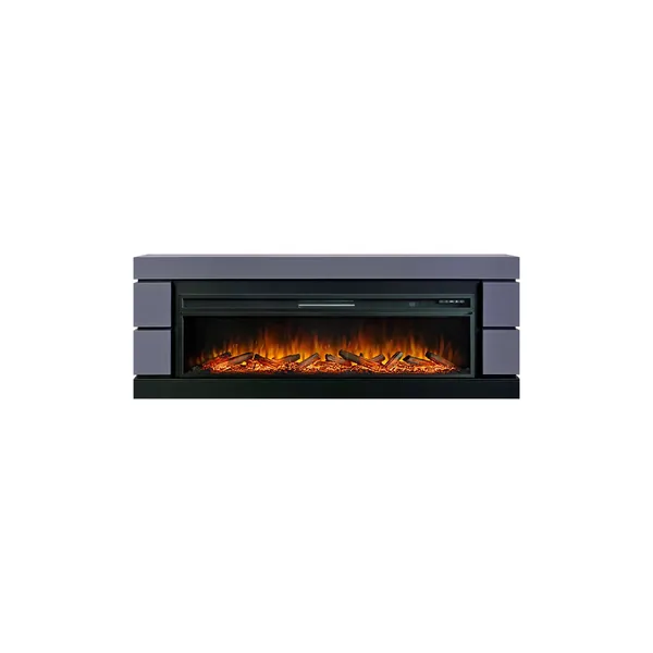Каминокомплект Modern 60 (Разборный) - Серый графит с черным с очагом Vision 60 LOG LED_