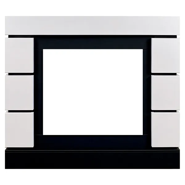 Портал Royal Flame Modern 23 (Разборный) - Белый с черным