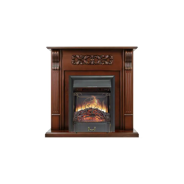 Каминокомплект Venice - Махагон коричневый антик с очагом Majestic FX Black