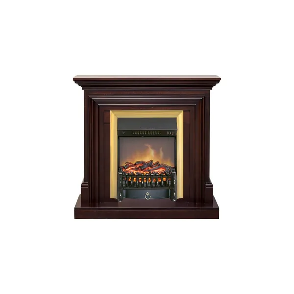 Каминокомплект Bradford - Темный дуб с очагом Fobos FX M Brass