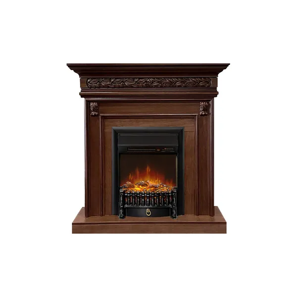 Каминокомплект Valletta - Темный дуб с очагом Fobos FX M Black RC