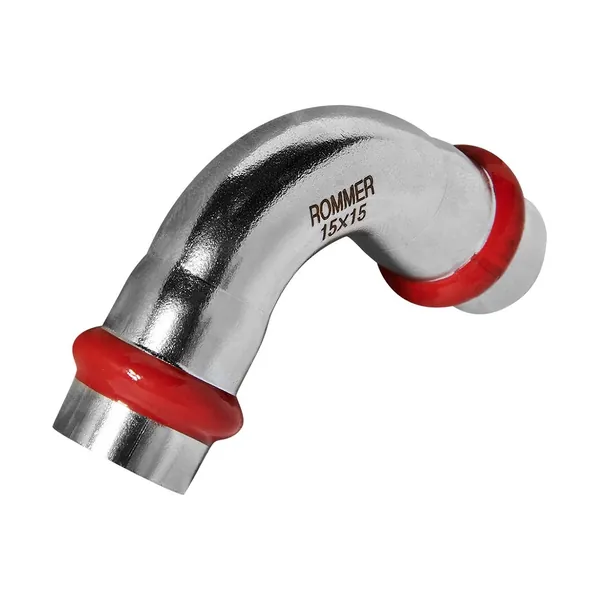 RSS-1003-000015 ROMMER Угольник 90° ВПр-ВПр, 15, из нержавеющей стали прессовой