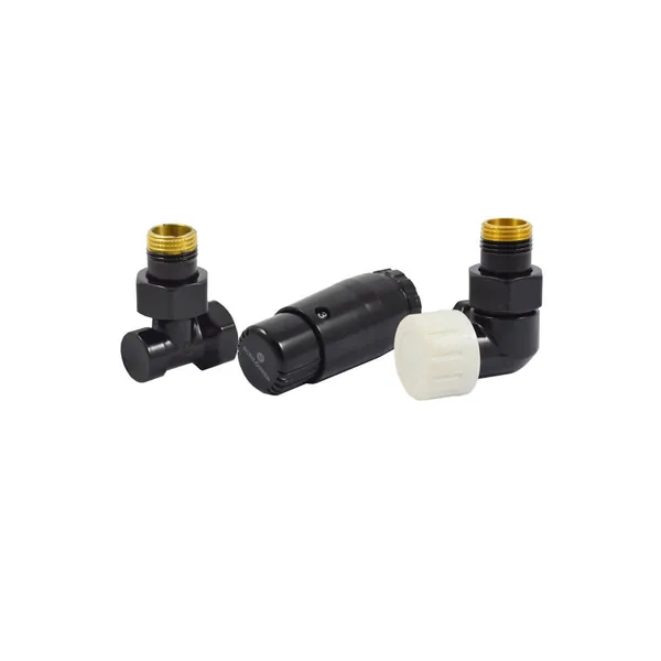 Комплект Schlosser DN15 GZ1/2x GW 1/2 трехосевой правый с головкой Мини M30x1,5, Черный