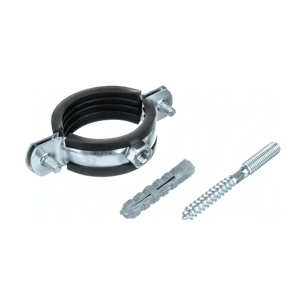 Хомут UNI-FITT 1 1/2” (47-52 мм) с резиновым уплотнителем, шпилькой и дюбелем
