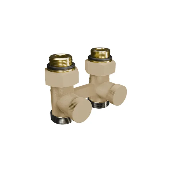 Узел нижнего подключения КЗТО PREMIUM 1/2ʹ х 3/4ʹ Eurokonus, проходной RAL 1M103SS181