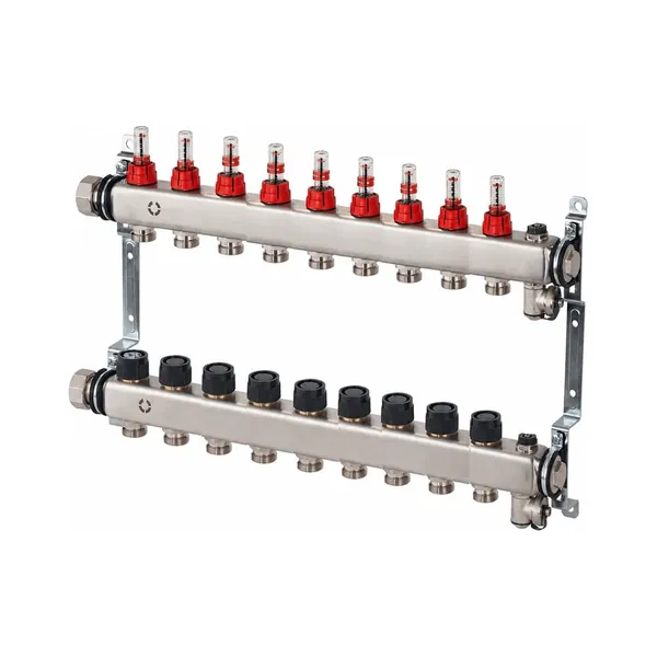 Распределительная гребенка Oventrop Multidis SFR, 9 х G 3/4 с ротаметрами Распределительная гребенка Oventrop Multidis SFR, 9 х G 3/4 с ротаметрами