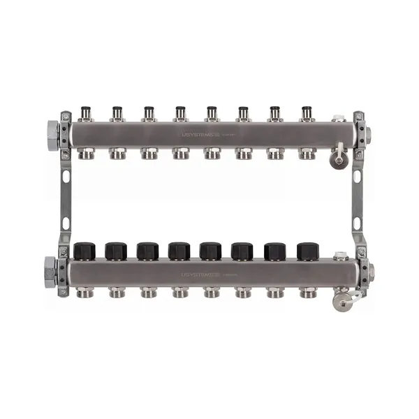 USYSTEMS коллектор UN с клапанами стальной с накидной гайкой, выходы 8x3/4 USYSTEMS коллектор UN с клапанами стальной с накидной гайкой, выходы 8x3/4