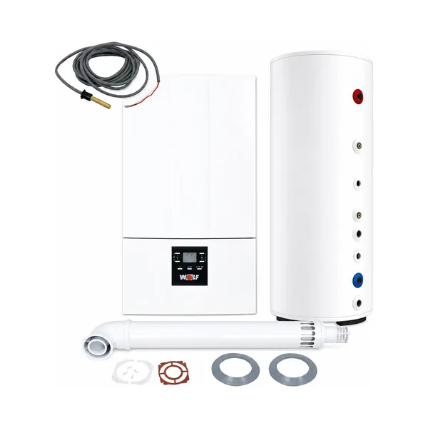 Wolf Комплект Газовый отопительный настенный котёл CGG-3-24 (24,0 кВт) с закрытой камерой сгорания, Wolf Комплект Газовый отопительный настенный котёл CGG-3-24 (24,0 кВт) с закрытой камерой сгорания,