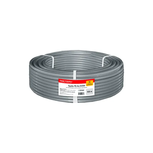Труба РОСТерм PE-Xa/EVOH 25х3,5 из сшитого полиэтилена, бухта 100м, серая