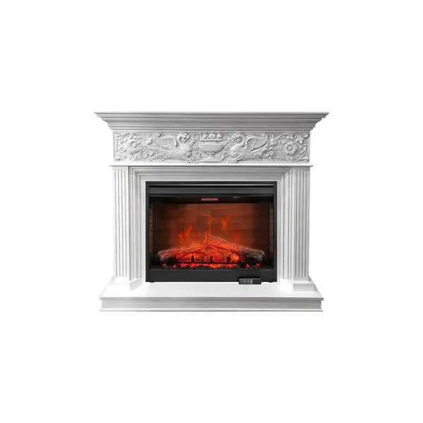 Каминокомплект Palace - Белый с серебром с очагом Symphony 30'' DF3020-EU