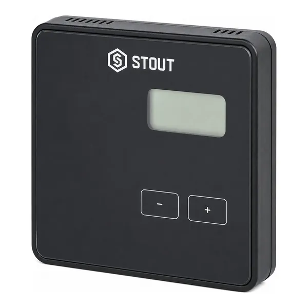 STE-0101-008002 STOUT Беспроводной комнатный регулятор R-8b, черный, 2xAAA
