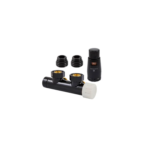 Узел подключения Schlosser DUO-PLEX Черный RAL 9005 Угловой, правый 3/4xМ22x1,5