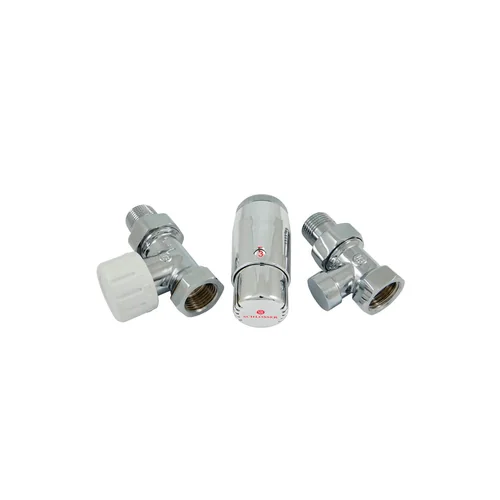 Комплект Schlosser DN15 GZ1/2 x GW1/2 проходной с головкой Мини M30x1,5, Хром