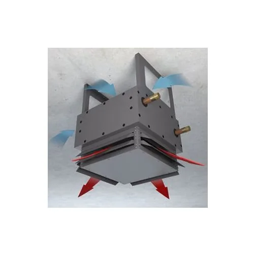 Тепловентилятор Varmann VHLF 400 RAL9007, с воздухораздающим модулем в виде четырехсторонних жалюзи