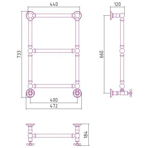 Полотенцесушитель водяной Ренессанс 1304 660х400