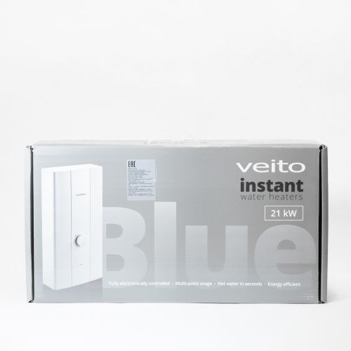 Водонагреватель VEITO BLUE E 21, проточный, напорный (21 кВт / 380В / 3ф.)