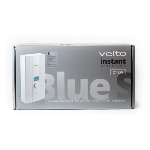 Водонагреватель VEITO BLUE S 21, проточный, напорный (21 кВт / 380В / 3ф.)