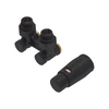 Комплект Schlosser Standard угловой G3/4*3/4 с термоголовкой MINI M30*1,5 + 2 Ниппеля,Ral 9005 matt.