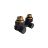 Узел нижнего подключения КЗТО PREMIUM 1/2ʹ х 3/4ʹ Eurokonus, угловой RAL 1T103S9005
