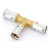 Тройник переходный уменьшенный с двух сторон, латунь пресс, 20x20x16, HENCO