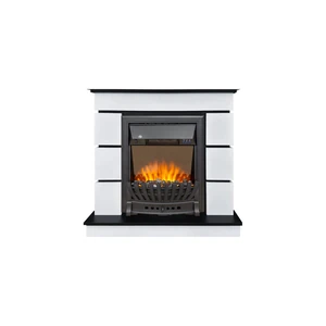 Каминокомплект Modern (Разборный) - Белый с черным с очагом Aspen Black