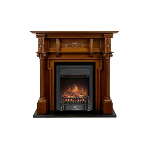 Каминокомплект Oxford - Орех с очагом Fobos FX Black Каминокомплект Oxford - Орех с очагом Fobos FX Black