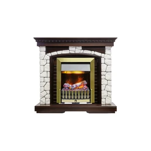 Каминокомплект Glasgow - Темный дуб / Белый с очагом Danville Antique Brass FB2