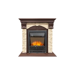 Каминокомплект Dublin STD SFT (Разборный) - Темный дуб / Сланец с очагом Aspen Black