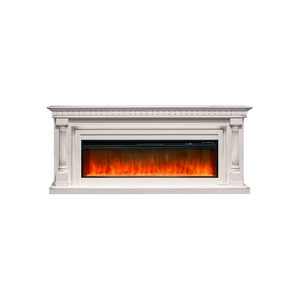Каминокомплект Dallas 60 - Слоновая кость с патиной с очагом Vision 60 LED